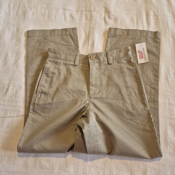 Vineyard Vines boys size 8 Club Pants solid khaki 4 pocket NWT - Picture 2 of 7